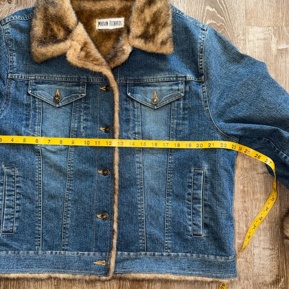 Denim Jacket with Faux Fur Trim - Picture 4 of 5